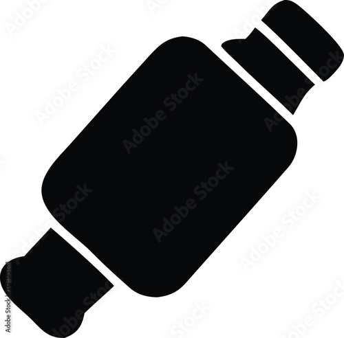 Simple black silhouette of a candy wrapped with twisted ends ideal for sweet treats and confectionery designs