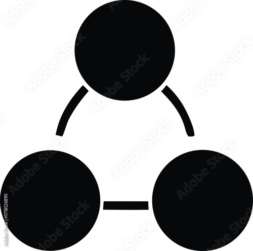 Abstract connection symbol representing network structure data flow and organization with linked circles graphic element
