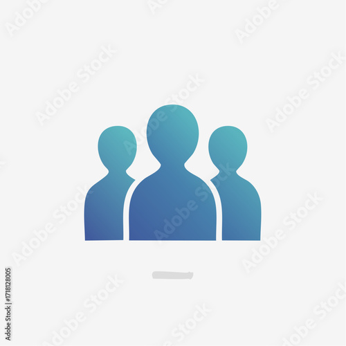 Three blue gradient human icons side by side.