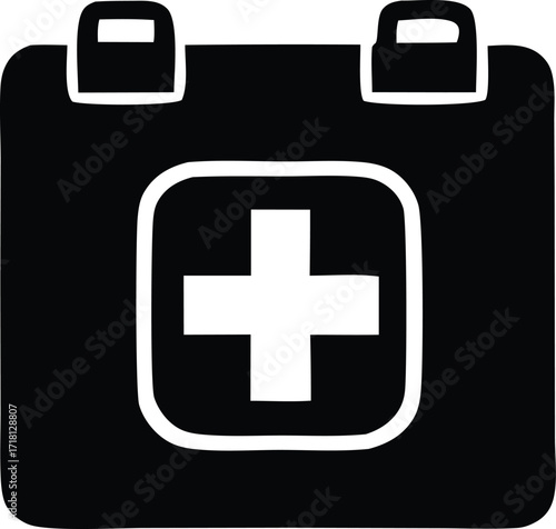 First aid kit icon symbol medicine emergency medical help health care safety symbol simple graphic design element