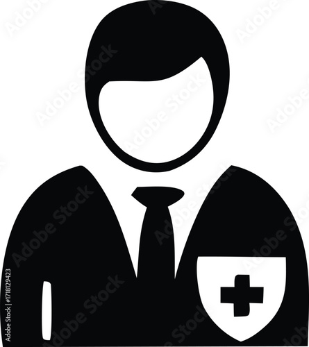 Professional medical care icon symbolizing healthcare services protection and expertise for patients and health organizations worldwide