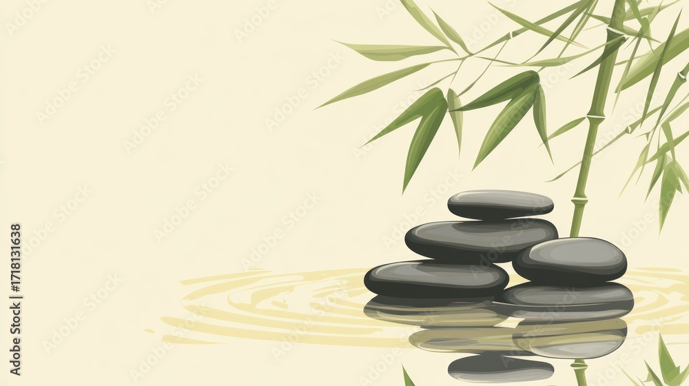 Fototapeta premium Zen stones and bamboo still life