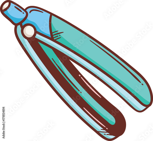 vector illustration of hair straightener