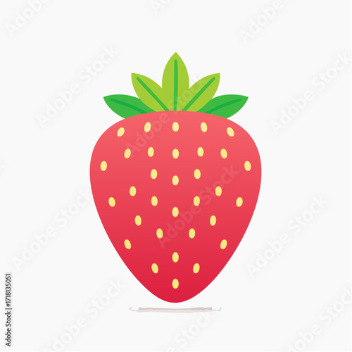 Close-up view of a stylized strawberry illustration.