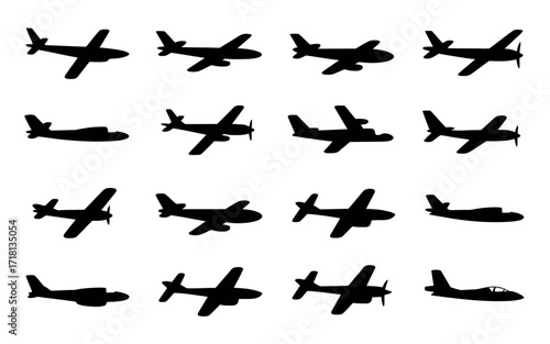 silhouettes of airplane