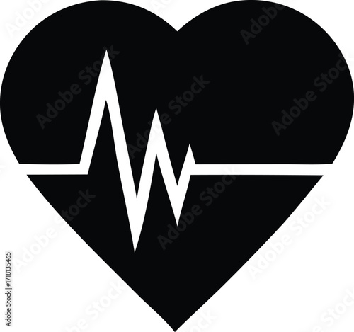 Heartbeat ekg cardiogram symbol graphic representing life health and medical care vibrant visual for cardiology and wellness themes