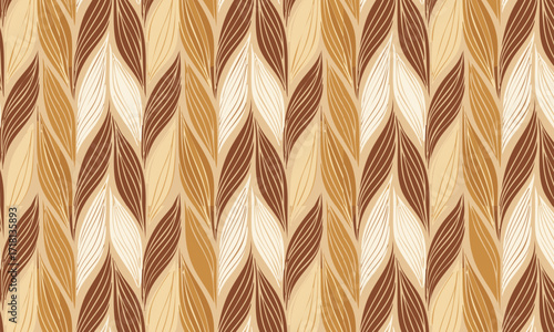 Elegant Herringbone Leaf Seamless Pattern, Luxury Wood Marquetry Background