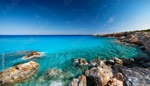 Rocky Shoreline With Clear Turquoise Water