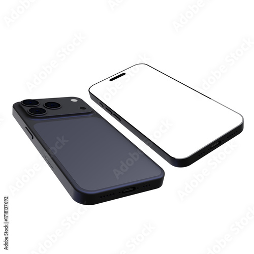 Modern smartphone mockup with blank screen for UI and UX Design