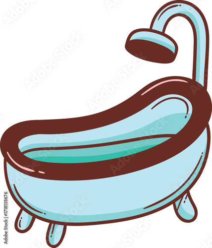 vector illustration of bath tub