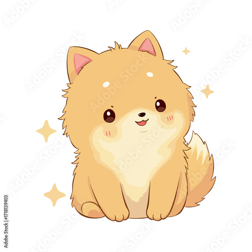 Cute Baby Finnish Spitz Clipart 10