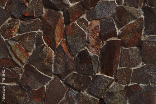 Autumn trend Burnt Wood. Burnt Wood color. Autumn style. Rock texture. Geodesy and geology. Burnt Wood tinted minerals.