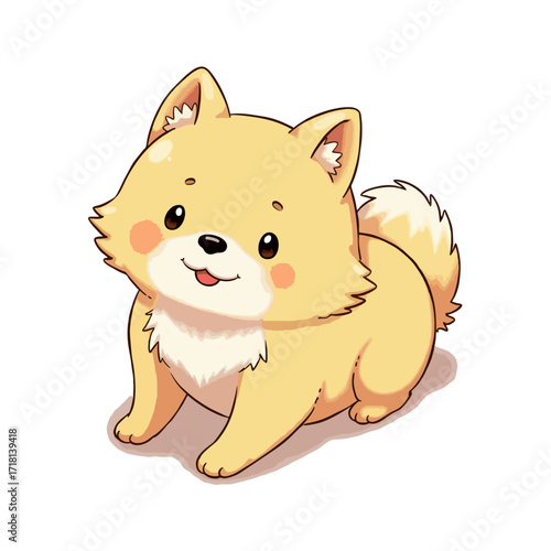 Cute Baby Finnish Spitz Clipart 01