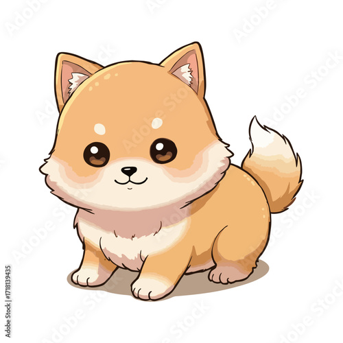 Cute Baby Finnish Spitz Clipart 07