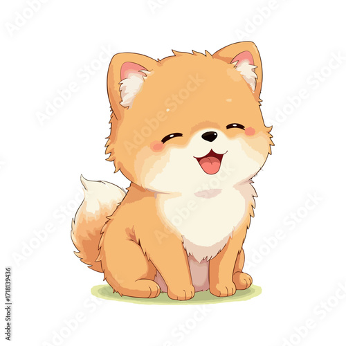 Cute Baby Finnish Spitz Clipart 06