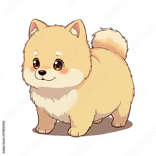 Cute Baby Finnish Spitz Clipart 03
