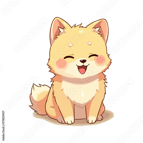 Cute Baby Finnish Spitz Clipart 05