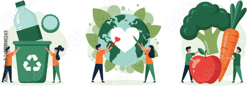 Man Throwing Garbage into Recycling Bin Promoting Environmental Consciousness and Sustainability