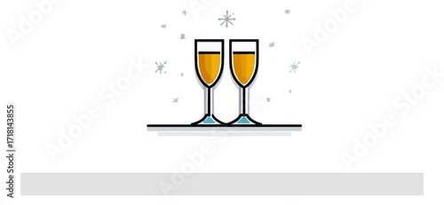 Champagne glasses celebration illustration