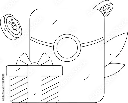 Surprise financial reward unfolds with gift box and falling coins symbolizing wealth accumulation and investment growth opportunities