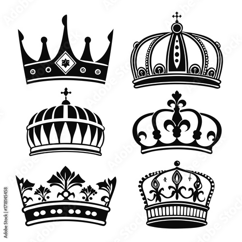 Assortment of Regal Crown Silhouettes royal king