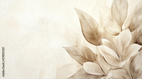 Beige leaf arrangement background