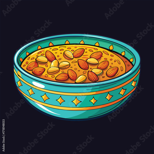 Bowl of Sweet Vermicelli with Almonds and Pistachios