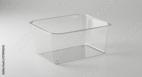 Clear plastic storage container