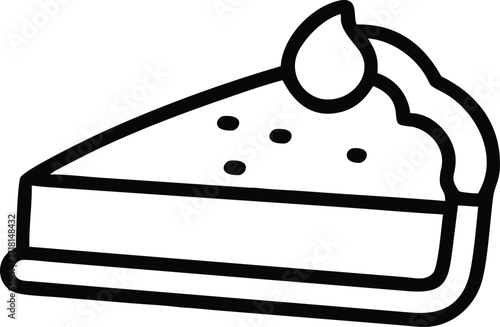 slice of pumpkin pie outline icon