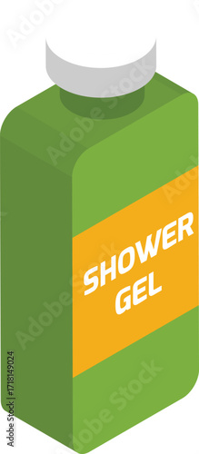 vector illustration of shower gel bottle