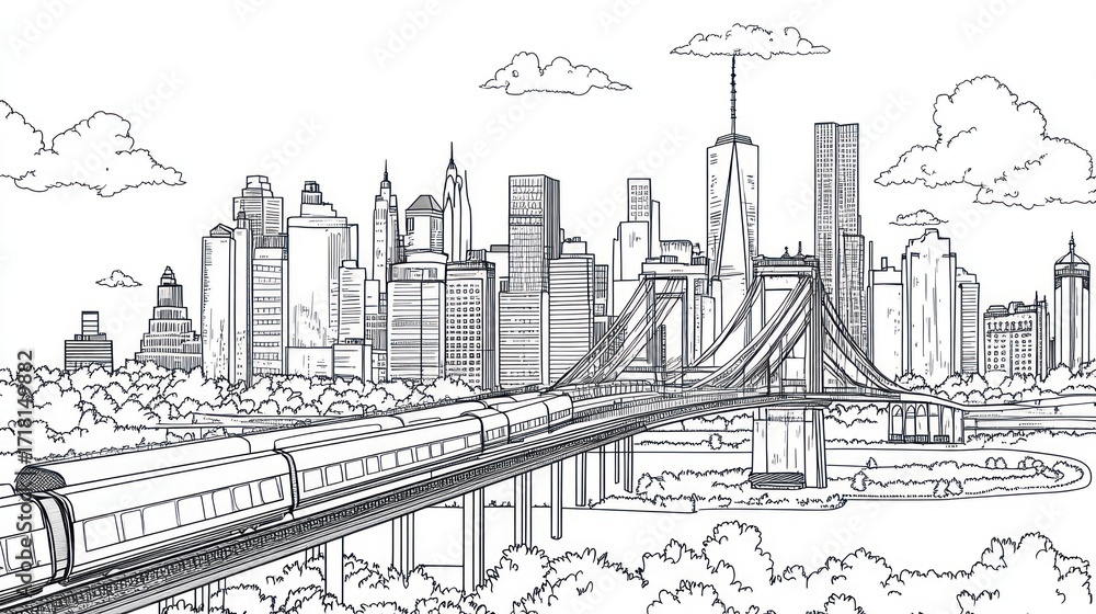 Obraz premium Cityscape drawing