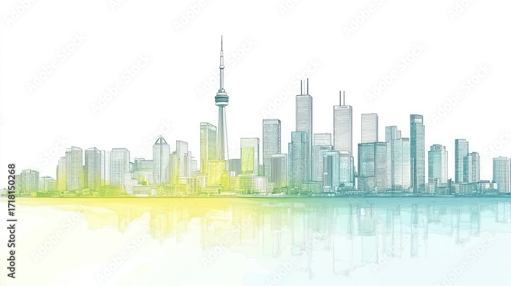 Obraz premium Cityscape drawing light colors