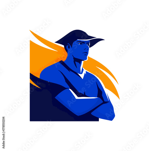 Stylish man in bold blue outfit