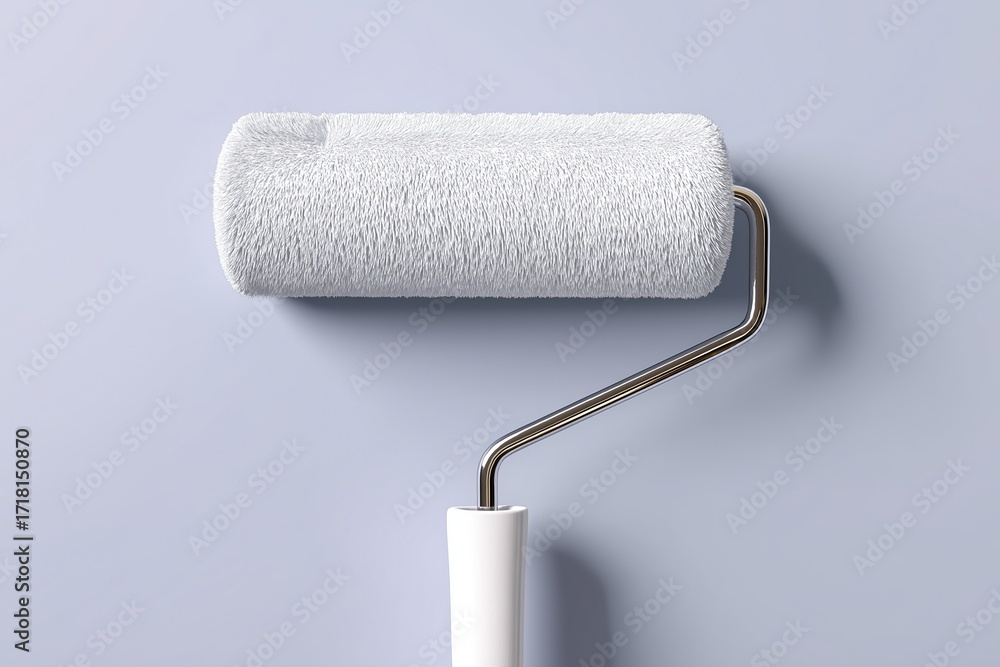 Obraz premium Simple Paint Roller on Soft Blue Background