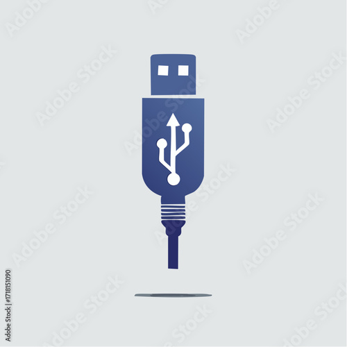 A blue USB cable icon, showing the connector and the universal serial bus symbol.