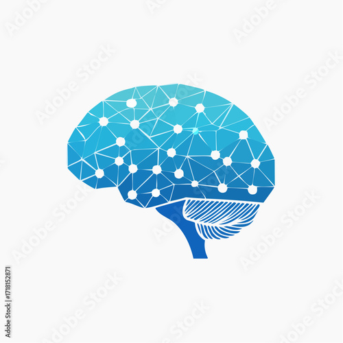 Abstract illustration of a human brain with a network of interconnected nodes and lines, symbolizing artificial intelligence and neural networks.