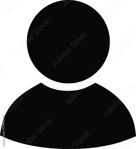 Simple silhouette icon of a person representing user profile account avatar anonymous individual generic human
