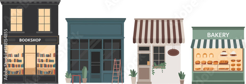 Charming Storefronts A Collection of Minimalist Shop Illustrations
