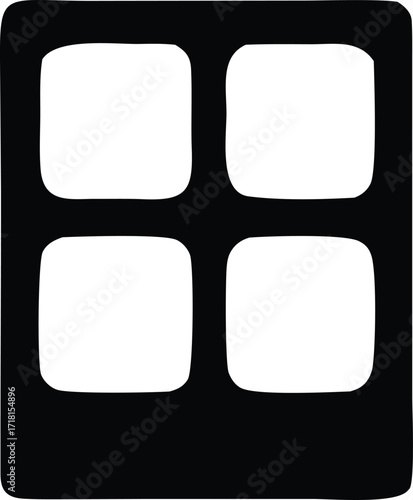 Simple abstract four square grid graphic minimalist geometric design concept representing sections or divisions clean layout element