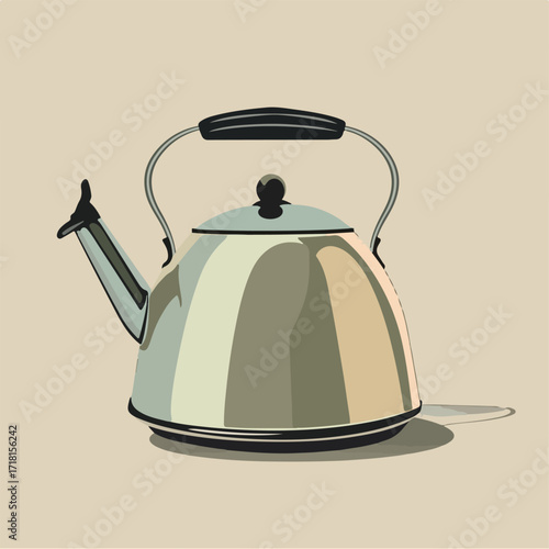 kettle, tea, teapot, pot, isolated, kitchen, metal, object, white, old, drink, water, handle, hot, boil, teakettle, steel, beverage, heat, black, coffee, cooking, kitchenware, boiling, appliance