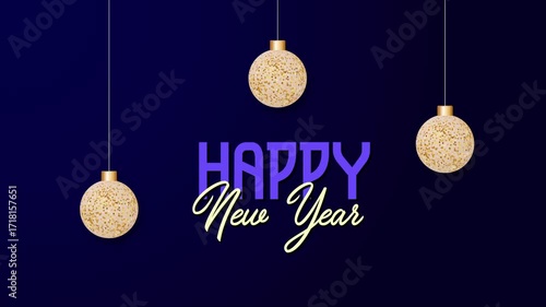 Happy New Year Animated Background Festive Celebration Motion Graphics with Party Atmosphere