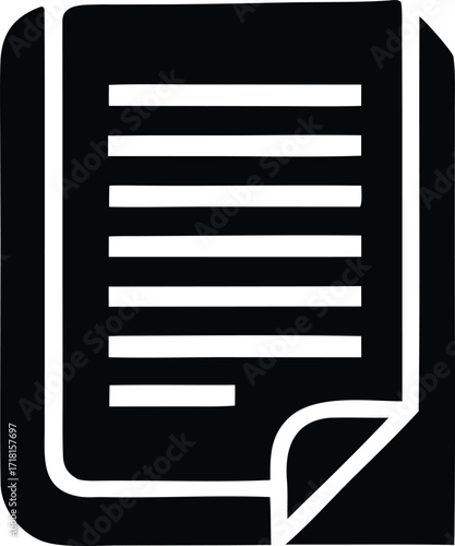 Simple document icon representing text content and information in a clean and modern design style