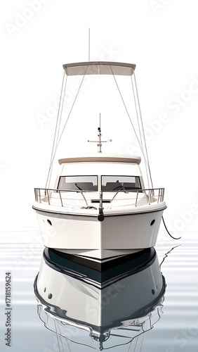 White boat on calm water