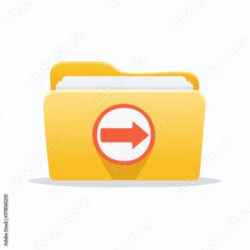 Yellow folder icon with right arrow, indicating moving or exporting files.