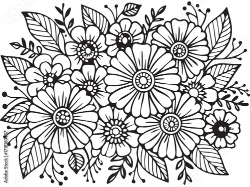 Whimsical Floral Designs Coloring Pages