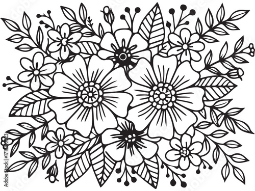 Whimsical Floral Designs Coloring Pages