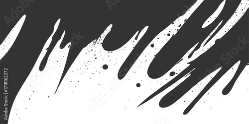 A bold black ink splatter with a grunge texture, perfect for a splash design element. spray