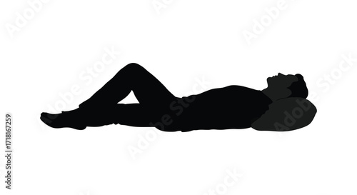 Silhouette of a person lying down in a relaxed pose