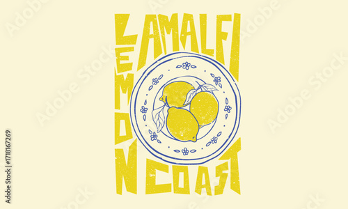 Amalfi coast. Squeezed art. Summer food poster design. Lemon fruit set. Fresh lemon fruit print. Nature fruit club print design.