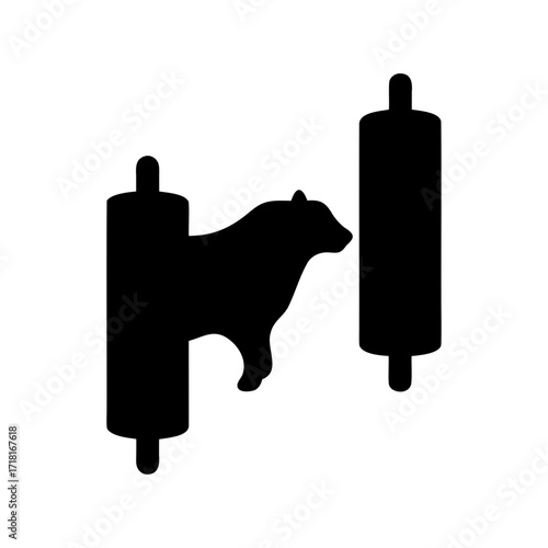 Bear market silhouette shown with stock market trading chart candlestick pattern